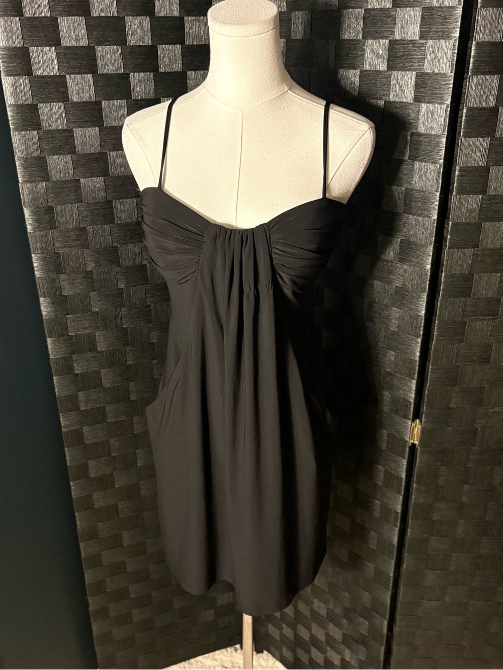 Vintage Y2K B Darlin Little Black Spaghetti Strap Mini Dress